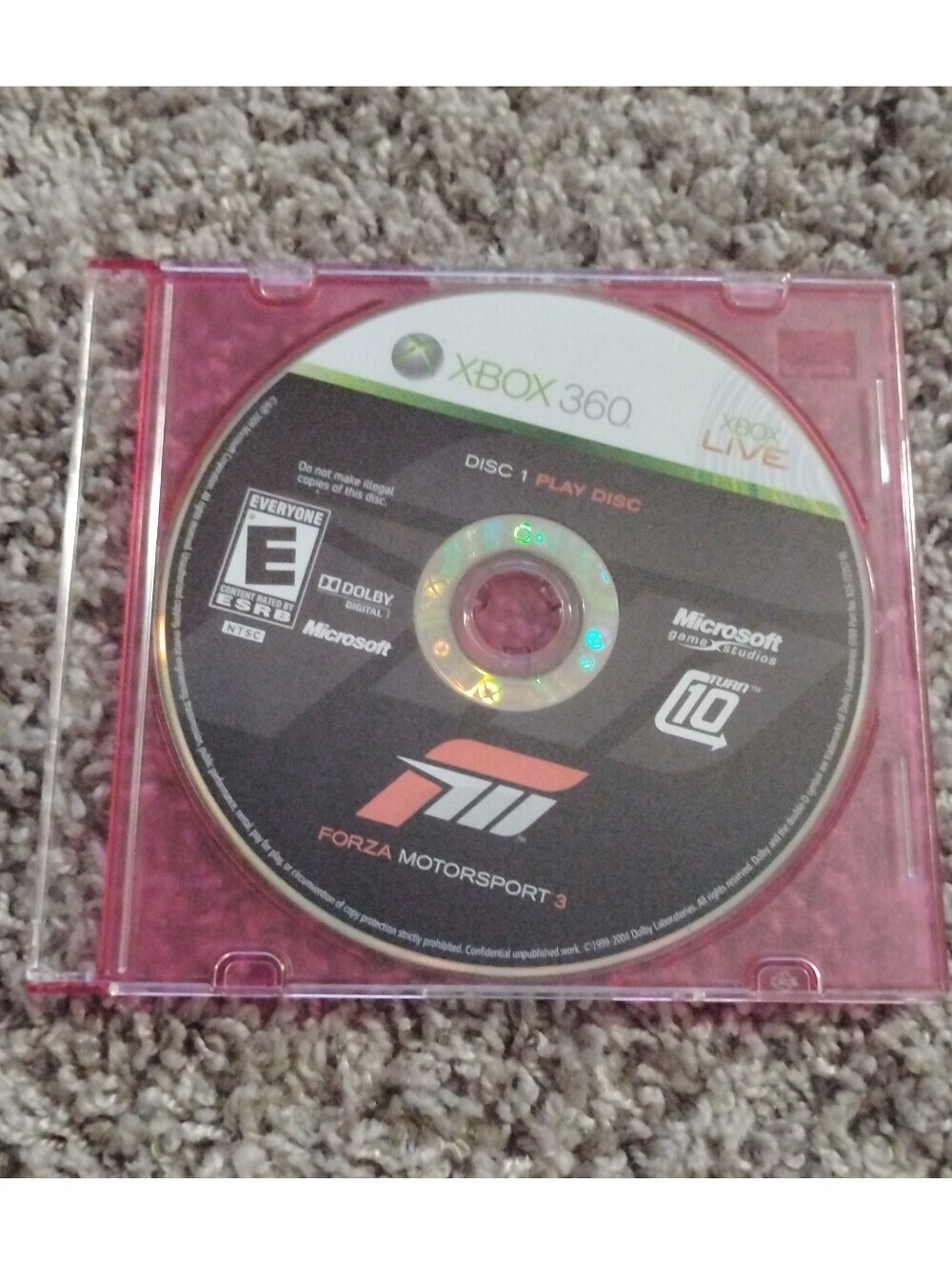 Forza Motorsport 3 (Xbox 360) - Disc 1 Play Disc Only with Protective Case